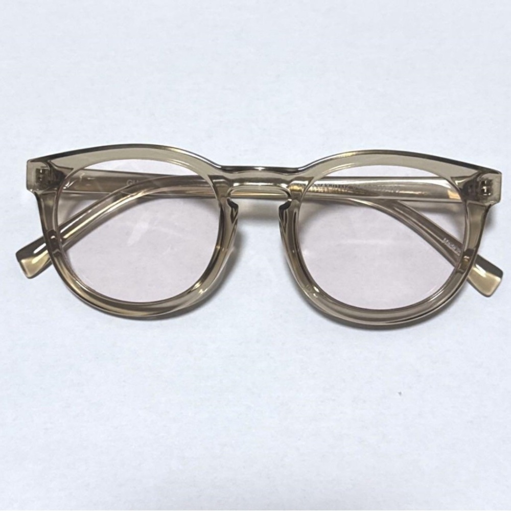 Translucent Light Brown Round Glasses - image 1